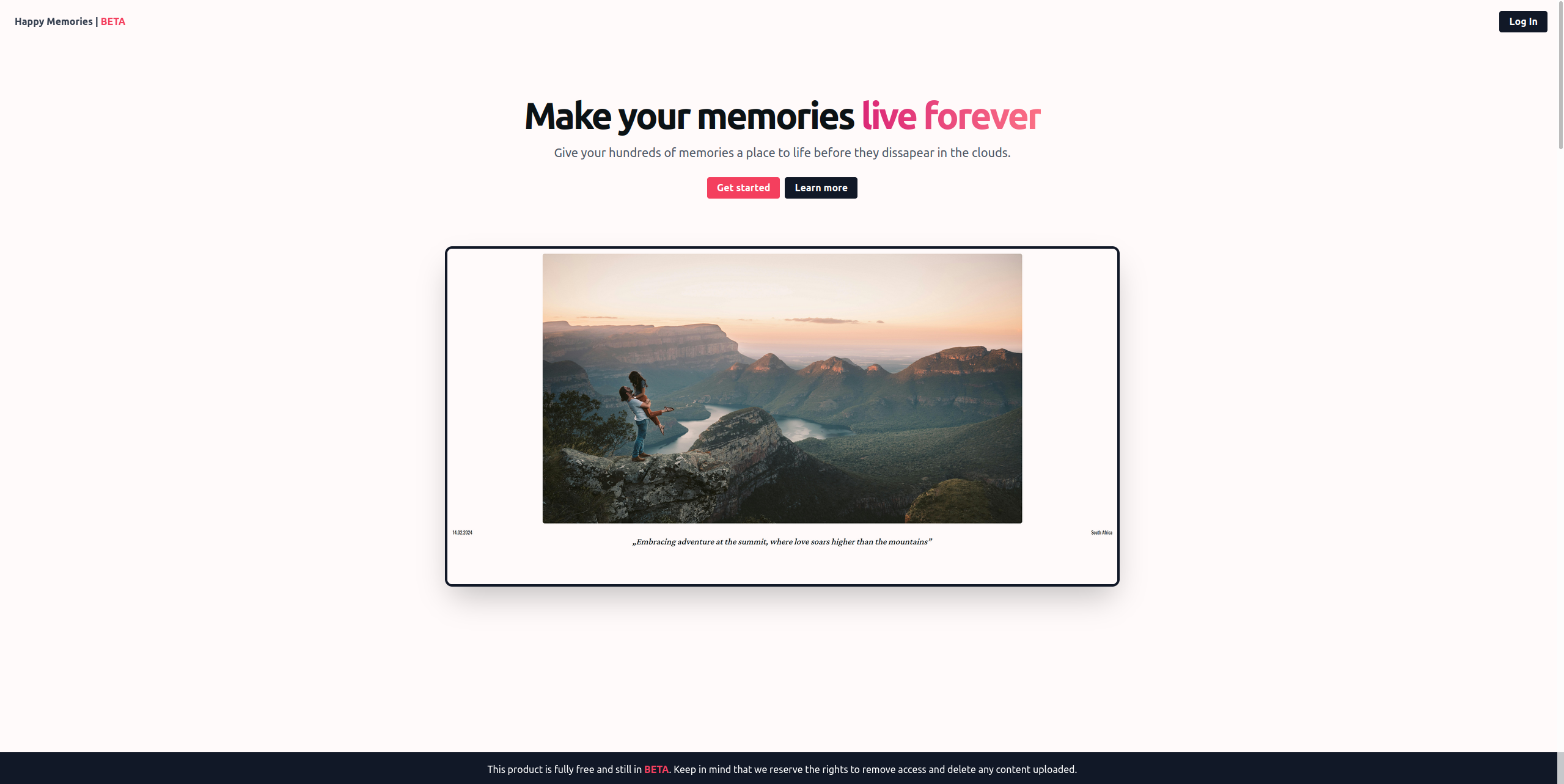 Happy Memories Website